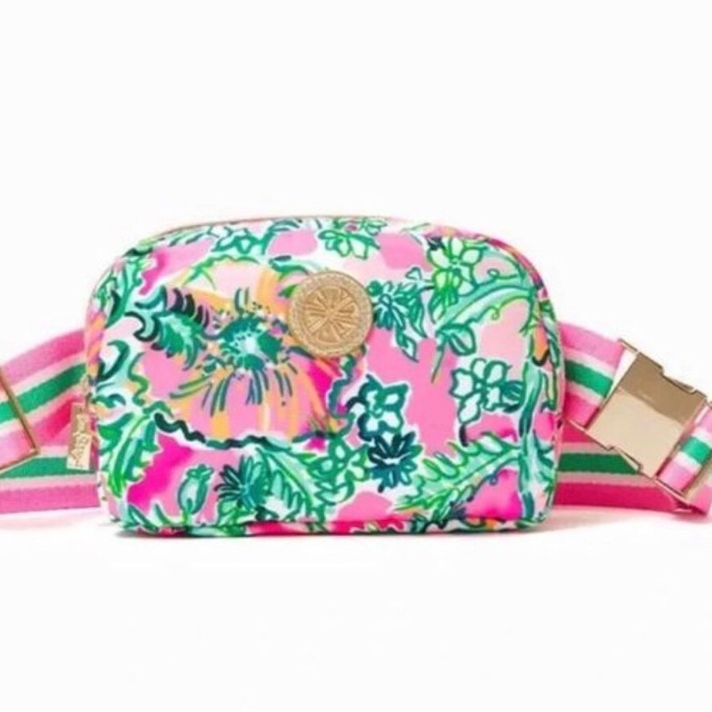 Lilly Pulitzer NWT Belt Bag  GWP. Soleil Pink Perfect Poppy
